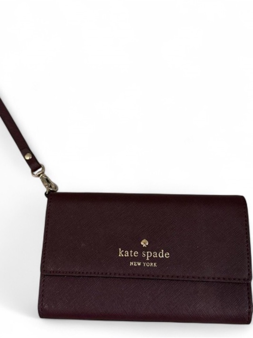 kate spade Plum Wristlet with Gold Logo